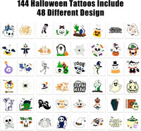 50 x Brand New Haooryx 24Pcs Halloween Glow in the Dark Temporary Tattoos Stickers for Kids Cartoon Zombie Ghost Vampire Trick or Treat Waterproof Body Stickers Children Birthday Gift Party Supplies - RRP €900.0