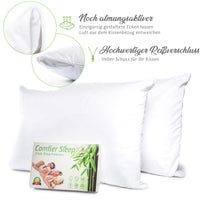 1 x RAW Customer Returns Waterproof Breathable Pillow Covers 40x70cm Set of 2 Hypoallergenic, Anti-Mites, Hypoallergenic with zip Made of 100 Bamboo Pillowcase 40x70 Anti-Bacteria Pillow Covers for Bed - RRP €20.66