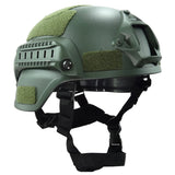 1 x RAW Customer Returns ATAIRSOFT MICH 2000 Style Softair Tactical Combat Army Military Airsoft Paintball Helmet with Side Rail and NVG Mount OD Green - RRP €34.26