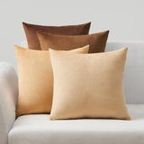 1 x RAW Customer Returns Topfinel cushion cover 40x40 brown velvet set of 4 cushion covers sofa cushion decorative cushion decorative cushion for sofa bedroom living room fluffy color gradient - RRP €19.15