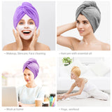 1 x RAW Customer Returns Laicky 3 Pack Microfiber Hair Drying Towel Super Absorbent Twisted Turban Quick Dry Hair Caps with Buttons Bath Loop Fasten Salon Dry Hair - RRP €11.99