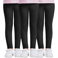 1 x RAW Customer Returns DDOBB Pack of 3 Leggings Girls High Waist Leggings Children s Sports Leggings Long Soft Elastic Basic Sports Trousers Opaque Trousers for Dance Yoga Everyday Life Black x 3, XL 10-11 Years  - RRP €24.19