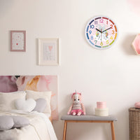 1 x RAW Customer Returns Lafocuse Children s Wall Clock Silent Unicorn, Colorful Numbers Creative Easy to Read, Pink Learning Clock for Girls and Boys, Without Ticking for Children s Room Kindergarten School 30cm - RRP €19.99