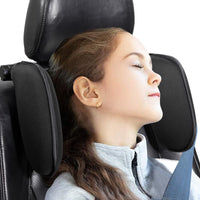 1 x RAW Customer Returns Spurtar Car Headrest Children s Neck Pillow Car Height Adjustable, 360 Rotation, Soft Memory Foam, for Children and Adults, Car Neck Support for Sleeping - Black - RRP €24.99