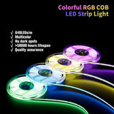 1 x RAW Customer Returns PAUTIX RGB COB LED Strip 3m, 24V Color Changing Light Strip with 840LEDs M Multicolor Flexible Tape Lights for TV, Bedroom, Kitchen, Party DIY Decoration strip only  - RRP €26.21