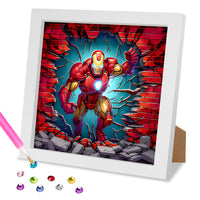 1 x Brand New MOGTAA Superhero Diamond Painting Kits for Kids with Frame, Cartoon 5D Diamond Embroidery Complete Kit, Cartoon DIY Diamond Art, for Home Decor 18x18cm - RRP €19.2