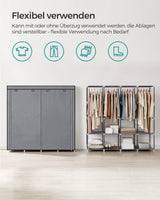 2 x RAW Customer Returns SONGMICS fabric cupboard, wardrobe, 45 x 170 x 167 cm, 4 hanging compartments, with shelves, 4 side pockets, lots of space, for bedroom, living room, gray RYG094G02 - RRP €79.98