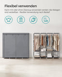 1 x RAW Customer Returns SONGMICS fabric cupboard, wardrobe, 45 x 170 x 167 cm, 4 hanging compartments, with shelves, 4 side pockets, lots of space, for bedroom, living room, gray RYG094G02 - RRP €39.99