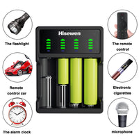 1 x RAW Customer Returns Hisewen 18650 Charger Universal, Smart LED Display Battery Charger for 3.7V Li-Ion Batteries 18650 18350 17670 16340 RCR123 14500 LiFePO4 INR ICR NI-MH NI-CD AA AAA - RRP €19.67