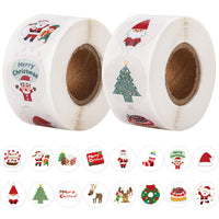 2 x Brand New Christmas stickers, pack of 1000, gift stickers, round, self-adhesive Christmas stickers, Christmas stickers for gift packaging, Christmas decoration, cards, gift boxes decoration - RRP €40.8