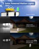 1 x RAW Customer Returns LE Solar Lights for Outdoors with Motion Detector, 70 LED Solar Lights Outdoor, IP65 Waterproof Solar Outdoor Light, 270 Lighting Angle, 360 Rotatable Wall Light for Garden Balcony Garage Fence, 2 Pack - RRP €42.99