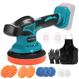 1 x RAW Customer Returns Cordless polishing machine, 21V eccentric polishing machine compatible with Makita 18V-21V batteries, 2800-7600 RPM 8 variable speeds cordless waxing machine car polishing machine, 150mm polishing pad without battery  - RRP €57.47