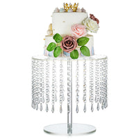 1 x RAW Customer Returns NUPTIO Acrylic Cake Stand Cupcake Stand 31cm Diameter Clear Afternoon Tea Dessert Cup Cake Serving Plate with Crystal Chandelier for Wedding Birthday Party Baby Shower Decorations - RRP €36.74