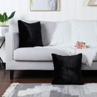 1 x RAW Customer Returns Mandioo Set of 2 60 x 60 cm Black Faux Fur Fluffy Cushion Covers Modern Artificial Fur Cushion Covers Decorative Sofa Cushions Throw Pillows Soft Decorative Cushion Cover for Living Room Sofa Bedroom - RRP €20.95