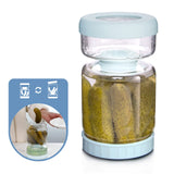 1 x RAW Customer Returns WhiteRhino Reversible Glass Pickle Jar with Strainer, 1L Olive Hourglass Container, Upside Down Pickle Storage Holder, Airtight Leak Proof Lid - RRP €24.99