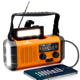 1 x RAW Customer Returns 10000mAh Emergency Dynamo Hand Crank Radios, Solar AM FM Radio with Battery Backup, Portable Survival Gear with Charger, Camping Flashlight, LED Lamp, Compass, SOS Alarm for Power Outages at Home - RRP €39.99