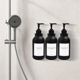 1 x RAW Customer Returns Ezebesta 3 pieces soap dispenser with wall mount 500ml black pump dispenser for lotion with 22 labels - RRP €21.17