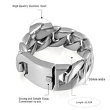 1 x RAW Customer Returns OIDEA Curb Chain Men s Bracelet 30mm Color Silver, Large Stainless Steel Biker Bangle Curb Bracelet High Polished Bracelet - RRP €37.2