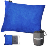 1 x RAW Customer Returns LUFEEMGA Travel Pillow 33 x 43cm - Camping Pillow - Ultralight Compact Inflatable Outdoor Pillow - Neck Pillow for Backpacking, Plane, Car, Picnic, Beach Dark Blue  - RRP €22.8