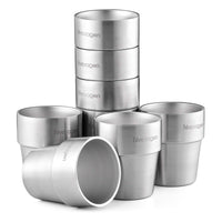 1 x RAW Customer Returns Hivexagon 300ml Set of 8 Double-Walled Stainless Steel Mugs - Ideal for Cold Drinks - Dishwasher Safe HG298 - RRP €31.16