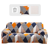 1 x RAW Customer Returns Lydevo Stretch Sofa Cover 3 Seater Sofa Covers with Armrests with 2 Cushion Covers Modern Sofa Cover Pattern Universal Non-Slip Washable Sofa Protector, Geometric Orange - RRP €31.46