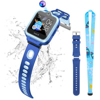 1 x RAW Customer Returns Kids Smartwatch Phone with Call, 4G Smartwatches 360 Rotating HD Touch Screen Children Smartwatch 4G WiFi Video Call Music Player SOS Anti-Lost for Boys Girls Blue Replacement Strap  - RRP €89.99