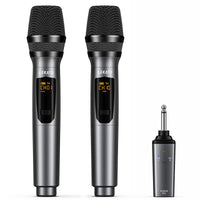 1 x RAW Customer Returns LEKATO 2.4 GHz Rechargeable Wireless Microphone Dual Metal Vocal Microphones Wireless with 30 Hours Runtime Cordless Handheld Microphone Set for DJ Singing Speech Church, Party, Wedding - RRP €78.99