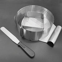 1 x Brand New WMLBK cake base cutting aid cake set 3 pieces accessories made of stainless steel set for cake saver and kitchen knife DIY round bread baking pan cake knife and cake base knife cake ring - RRP €21.34