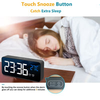 1 x RAW Customer Returns V fa Digital Alarm Clock, LED Digital Clock, Alarm Clock, Temperature Snooze 2 Alarm 12 24 Hours USB Charging Port, 13 Music Data, Black - RRP €20.4