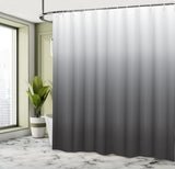 1 x RAW Customer Returns ABAKUHAUS Ombre Shower Curtain, Grayscale Tone Theme Change, Textile Fabric Bathroom Decoration Set with Hooks, 70 x 79 , White Gray - RRP €25.16