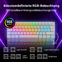 1 x RAW Customer Returns RK61 Mechanical Gaming Keyboard, 2.4GHz Wireless Bluetooth Wired 60 Mechanical Keyboard 61 Keys, Hot Swap Brown Switch with RGB Lighting for Win Mac White QWERTZ  - RRP €76.99