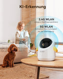 1 x RAW Customer Returns COCOCAM 2K Baby Monitor with Camera, Smart WiFi Baby Monitor with 2.4 5G, 355 Pan, 120 Tilt, Phone Monitoring App, Fun Light, AI Analysis, Cry Detection, Temperature Humidity Sensor - RRP €49.99