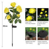 1 x RAW Customer Returns XVZ Solar Garden Stake for Outdoor Garden, 2 Pack LED Rose Solar Lamps with Larger Flower and Wider Waterproof Solar Panel, Solar Flowers for Lawn Patio Path Balcony Decoration - Yellow - RRP €22.98