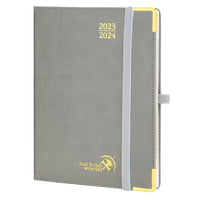 9 x Brand New POPRUN Premium Agenda 2023 2024 Weekly Planner 22x16.5cm - 17 Months School Diary from August 2023 to December 2024 - Hard PU Leather Cover, Monthly Tabs, FSC Certified Paper 100 g m , Gray - RRP €150.48