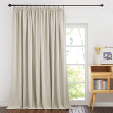 1 x RAW Customer Returns PONY DANCE Extra wide curtains for living room with ruffle tape, set of 1, H 245 x W 200 cm, beige curtains with ruffle tape for rail, room divider curtain, thermal cold protection, blackout curtain, light beige - RRP €43.31