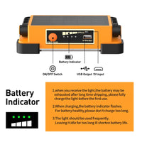 1 x RAW Customer Returns DANCINGBOAR 30W LED construction spotlight battery solar work light portable, 4 modes LED spotlight battery USB rechargeable 5400 mAh power bank for camping, workshop, outdoor, garage, basement, emergency - RRP €19.67