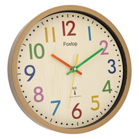 1 x RAW Customer Returns Foxtop Children s Radio Wall Clock Without Ticking Noises Silent Children s Clock Colorful Clock for Boys Girls Children s Room Bedroom Kitchen Living Room School 30 cm - RRP €26.81