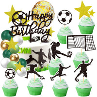 3 x Brand New WIDEBG football cake decoration children s birthday football cake decoration confetti balloon cake decoration Happy Birthday Cake Toppers Sport Ball Cupcake Topper Football Birthday Decoration 39 pieces - RRP €40.26