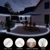 1 x RAW Customer Returns DBFAIRY 15M Solar LED Strip Outdoor, Solar LED Strip 540 LEDs IP68 Waterproof, 8 Modes Dimmable Light Strips with Remote Control, LED Tape Self-Adhesive for Home, Garden, Patio, Balcony White  - RRP €43.36