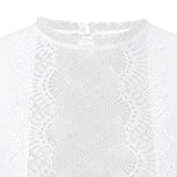 1 x RAW Customer Returns Kelliar Women s Dirndl Blouse White Elegant Lace Short Sleeve Traditional Bavarian Costume White White 48 - RRP €24.0