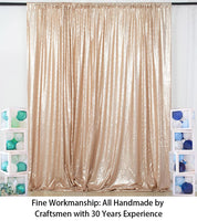 1 x RAW Customer Returns ShinyBeauty 4Ftx7FT Sequin Backdrop Curtain 125x215 cmChampagne Wedding Backdrop Glitter Background for Photography, Birthday, Wedding, Party Decoration - RRP €22.04