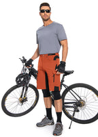 1 x RAW Customer Returns Cycorld MTB Pants-Short-Men s Cycling Pants-Padded, Quick-drying MTB Shorts Men s Cycling Shorts Breathable Cycling Shorts Men s Short with Adjustable Velcro Fasteners Orange, M  - RRP €51.42