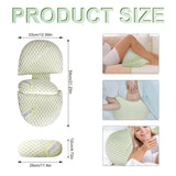 1 x RAW Customer Returns TOYMIS Pregnancy Pillow for Sleeping, Adjustable Pregnancy Pillow and a Small Pillow with Removable Pillowcase for Pregnant Women Green  - RRP €31.25