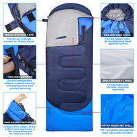 1 x Brand New Sleeping bag, pull-on blanket sleeping bags, portable 3-season sleeping bag, water-repellent with zip for arms and feet for adults, outdoor camping, hiking - RRP €36.2