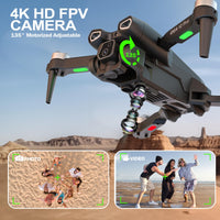 1 x RAW Customer Returns 12PRO Drones with Camera Brushless Motor Drone for Beginners and Adults with Motorized Adjustable 135 Camera 4k HD 2 Cameras Drone 5G WIFI FPV RC Foldable Quadcopter Altitude Hold 2 Batteries - RRP €109.99