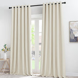 1 x RAW Customer Returns KGORGE Bedroom Curtains for Large Windows Opaque Curtains Beige Set of 2 245 x 200 cm HxW Blackout Curtains Eyelet Curtains Opaque Light Beige Thermal Curtain Heat Protection - RRP €58.95