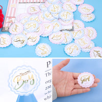 1 x RAW Customer Returns BETESSIN Gender Reveal Party Decoration Set, Gender Reveal Voting Poster 80pcs Team Boy Team Girl Stickers for Baby Shower Baby Party Gender Announcement Party Accessories - RRP €10.9