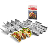 1 x RAW Customer Returns Uno Casa Taco Holder Set of 6 - Metal Taco Holder for Taco Shells, Heavy Duty Taco Stand for Taco Tuesday or as Taco Shell Mold - U Shaped Taco Rack and Recipe Book - RRP €24.98