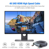 1 x RAW Customer Returns SNOWKIDS 15Meter 4K HDMI Cable, HDMI to HDMI Cable 4K 60Hz HDMI Nylon Braided Support Video 4K 2160p, Audio Return Channel, HDCP, Compatible with TV, Monitor, 4K Projector - RRP €39.42