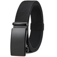 1 x RAW Customer Returns BOSTANTEN Elastic Belt Men, Nylon Stretch Belt with Ratchet Automatic Buckle, Black Golf Belt Wide 35mm, Size Adjusted - RRP €19.14